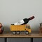 Decorative Rustic Metal Yellow Single Bottle Truck Wine Holder for Tabletop or Countertop